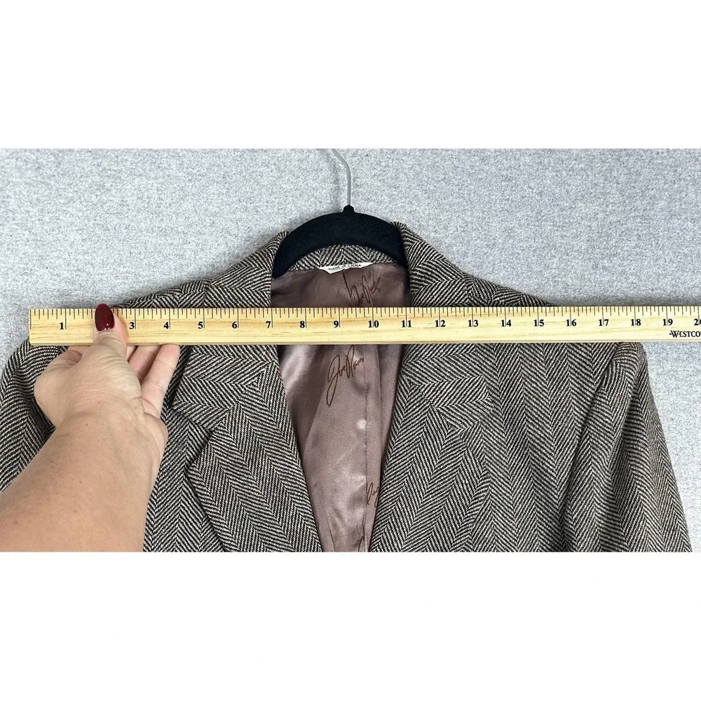 Vintage‎ Joe Namath Blazer Mens 42R Brown Herringbone Tweed Sport Coat 90s